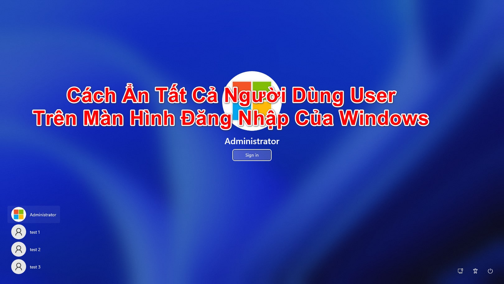 Ẩn tài khoản bằng Registry