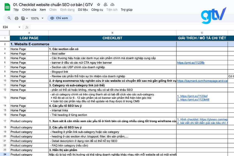 Checklist SEO cơ bản cho website mới
