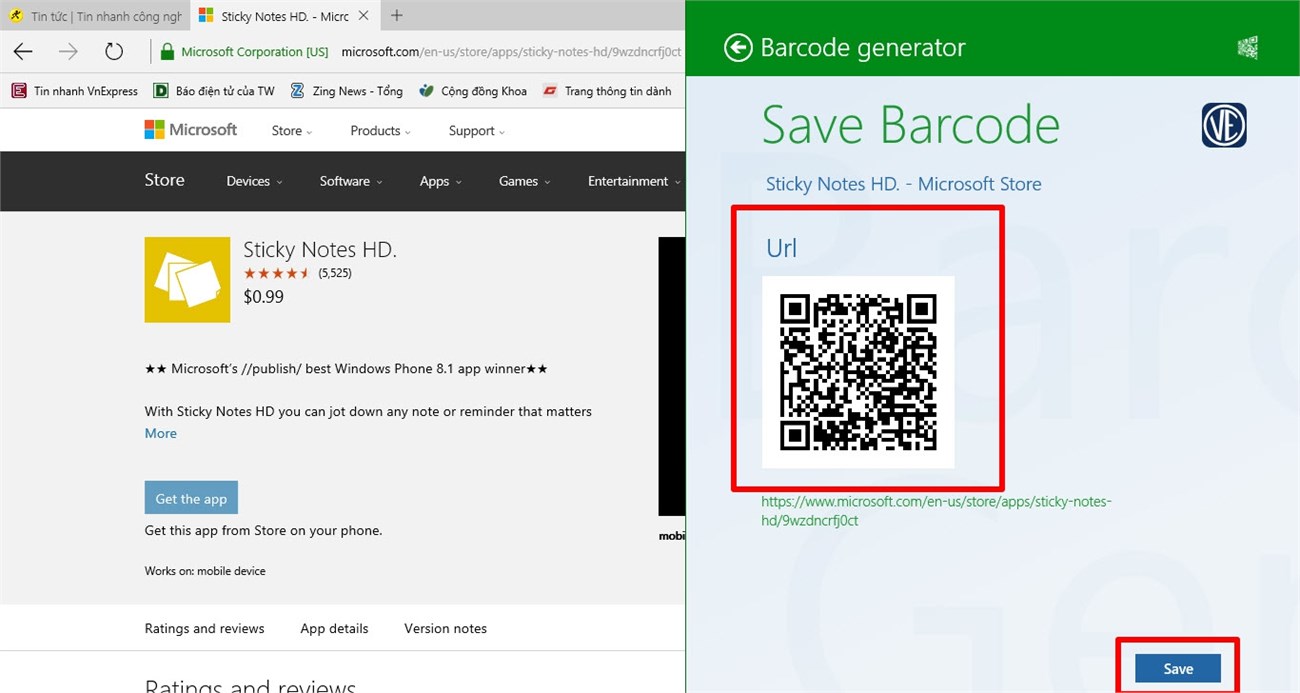 Quét mã QR trên Microsoft Edge